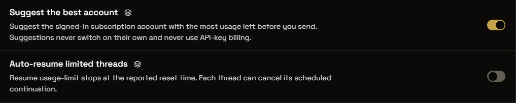 Auto-resume limited threads setting
